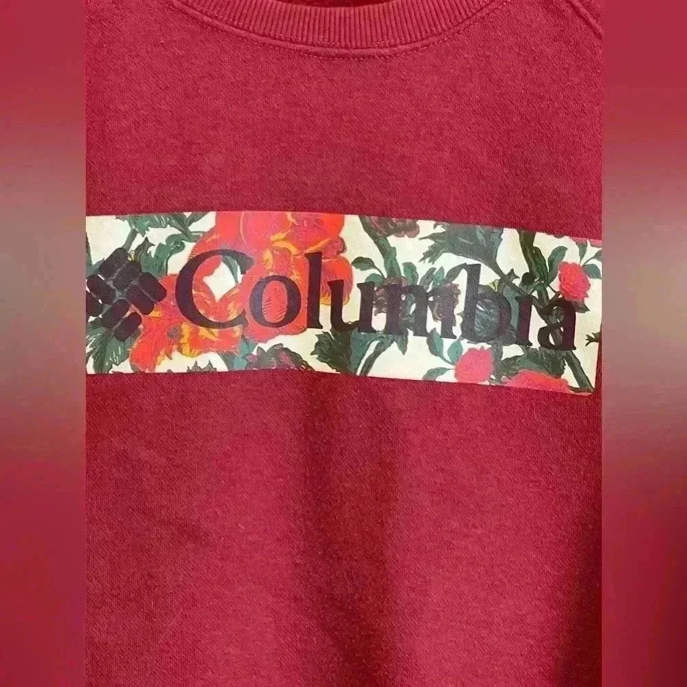 🏁Columbia size Large burgundy crew neck sweatshirt - Picture 3 of 8